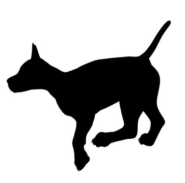 小狗插圖剪影