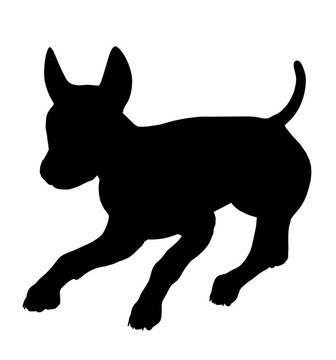 小狗插圖剪影