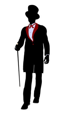 男魔術師插圖剪影