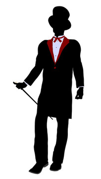 男魔術師插圖剪影