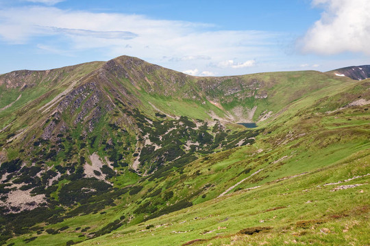高山湖泊brebeneckul夏山