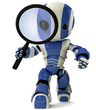 有Magnifying Glass的光滑機(jī)器人