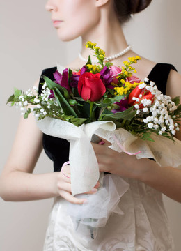 女人與花
