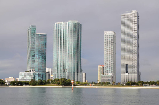 邁阿密市中心的摩天大樓；佛羅里達(dá)州