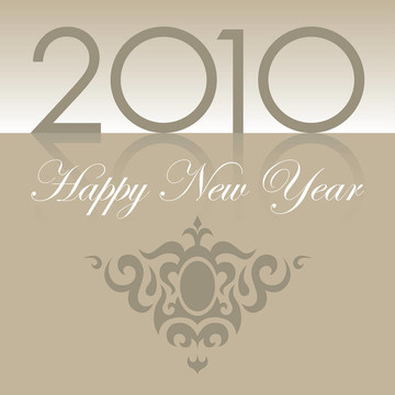 2010新年快樂與裝飾布朗文本