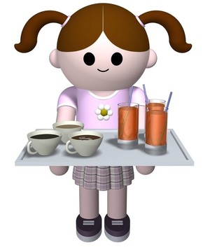 女孩送飲料