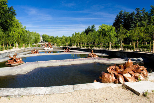 La Granja de San Ildefonso的花園；Segovia Province；卡斯蒂