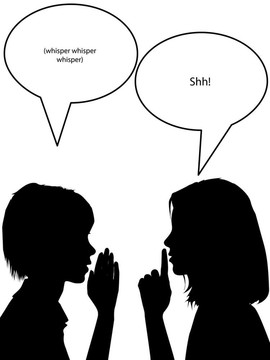 耳語噓剪影女性告訴秘密
