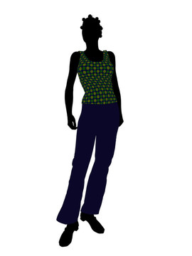 美國(guó)黑人休閑女性剪影