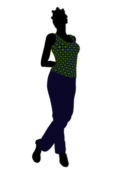 美國(guó)黑人休閑女性剪影