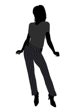 女性辦公室插圖剪影