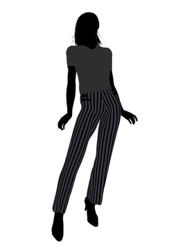 女性辦公室插圖剪影