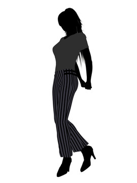 女性辦公室插圖剪影