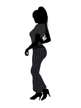 女性辦公室插圖剪影