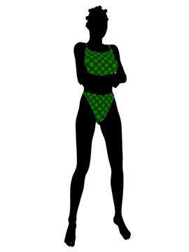 美國(guó)黑人女性泳裝剪影