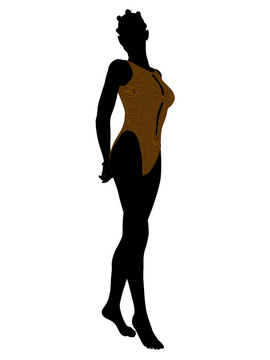 美國(guó)黑人女性泳裝剪影