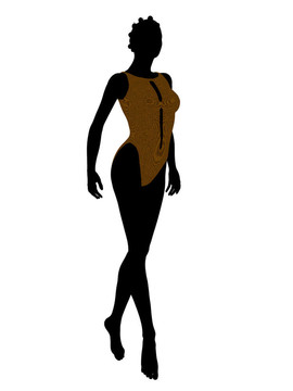 美國(guó)黑人女性泳裝剪影