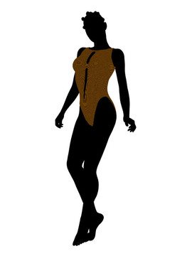美國(guó)黑人女性泳裝剪影