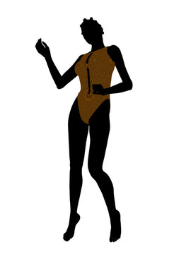 美國黑人女性泳裝剪影
