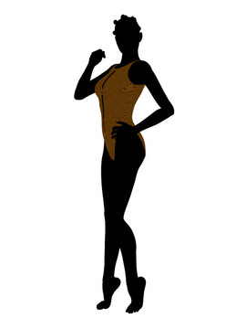 美國(guó)黑人女性泳裝剪影
