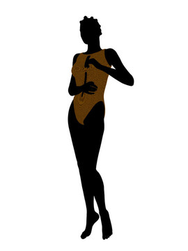 美國(guó)黑人女性泳裝剪影