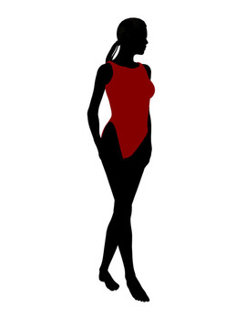 美國(guó)黑人女性泳裝剪影