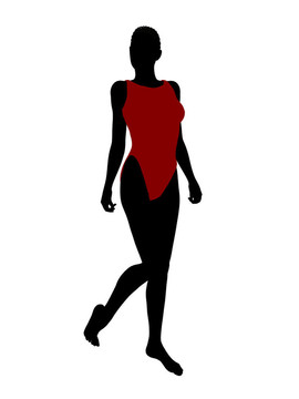 美國(guó)黑人女性泳裝剪影