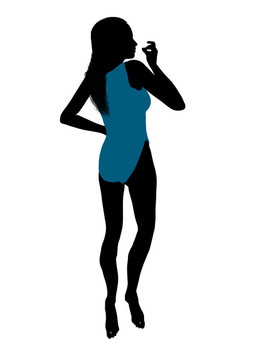 女性泳裝的剪影