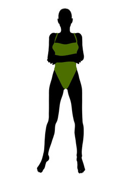 美國(guó)黑人女性泳裝剪影