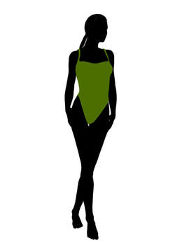 美國(guó)黑人女性泳裝剪影