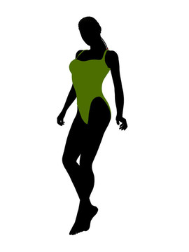美國(guó)黑人女性泳裝剪影