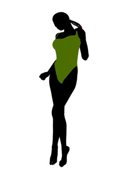 美國(guó)黑人女性泳裝剪影