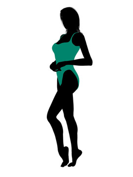 女性泳裝的剪影
