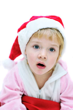 驚訝Santa的女孩
