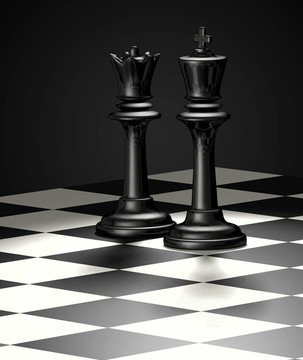 國際象棋國王和皇后-孤立