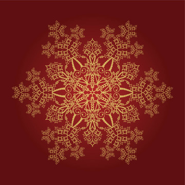 詳細(xì)的金色的雪花