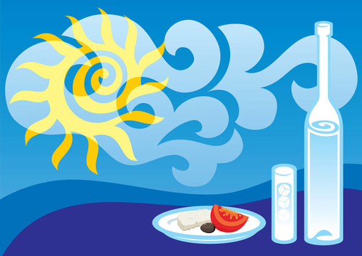 希臘夏季向量
