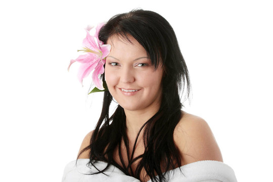 超重的女人與lily flower