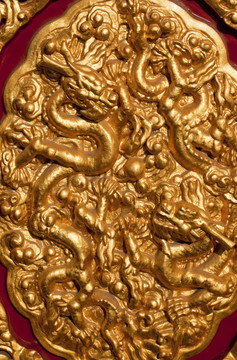 金龍裝飾故宮；紫禁城皇帝的宮殿建于15世紀(jì)明朝