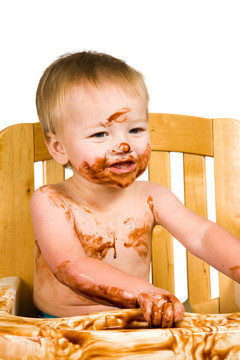 Messy Baby Boy孤立