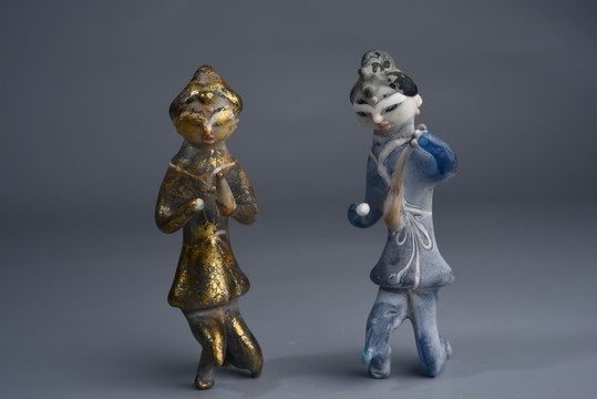 琉璃 遼金鎏金琉璃胡人