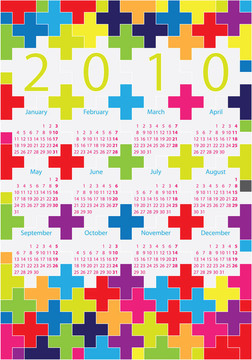 七彩日歷為2010