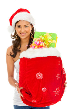 Santa女人與禮物
