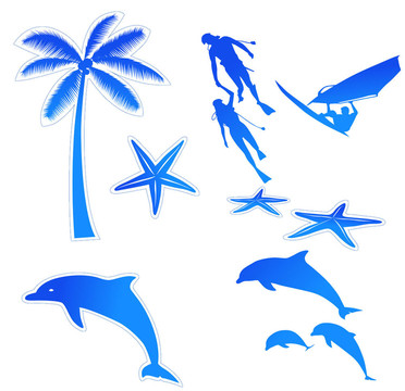 海灘上的圖標