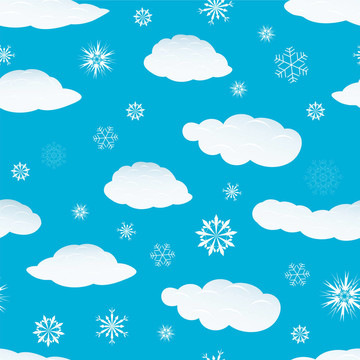 無縫的雪花和云