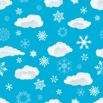 無縫的雪花和云