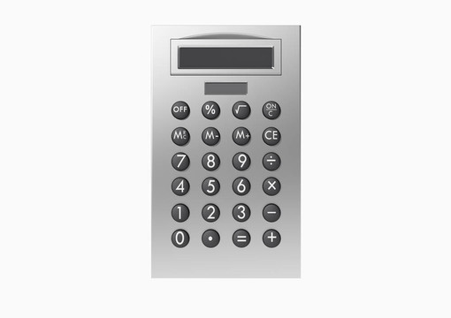 金屬風(fēng)格計算器隔離前視圖