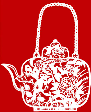 中國茶壺剪紙