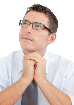 一個(gè)戴眼鏡的迷人商人的肖像