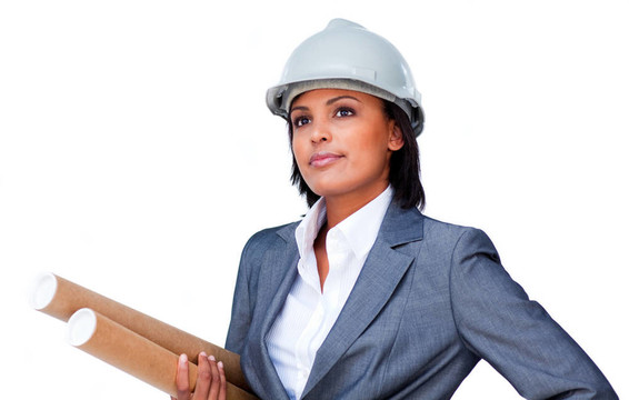 一位自信的女性建筑師的畫(huà)像
